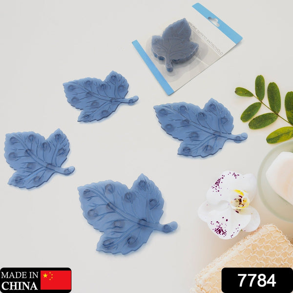 Mini PVC Anti-Slip Bat Mat Baby Non Slip Safety Shower Mats Leaf Shaped 4 Pc Set